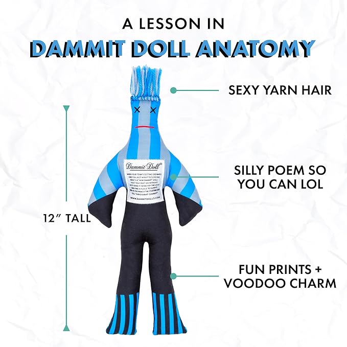 Dammit Doll - Funny Stress Relief Gag Gift, Random Color - for Anger & Frustration Relief - White Elephant or Emotional Support Doll for Adults & Women - 1 Count, Sports