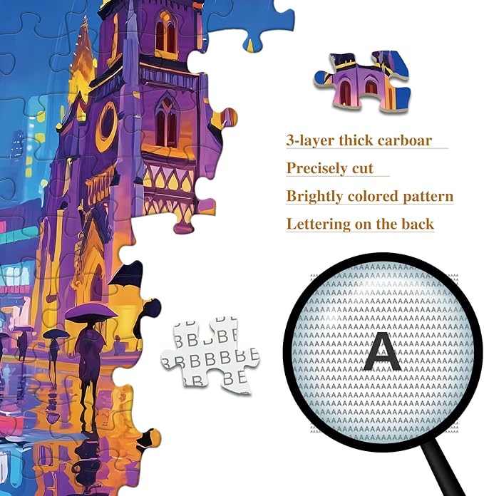 Puzzles for Adults 1000 Pieces Jigsaw Puzzles Impossible Puzzle with Letters on Back Landscape Puzzle Funny Gift Family Decoration Puzzles for Valentine Friends Parents(27.56x19.7 Inch)