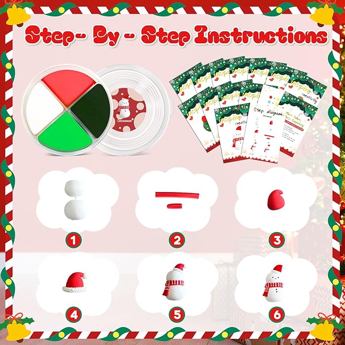 Air Dry Clay - 12 Boxes Christmas Modeling Clay Kit with 8 Sculpting Tools,Safe & Non-Toxic,DIY Magic Gifts Toys for Boys,Girls,Kids