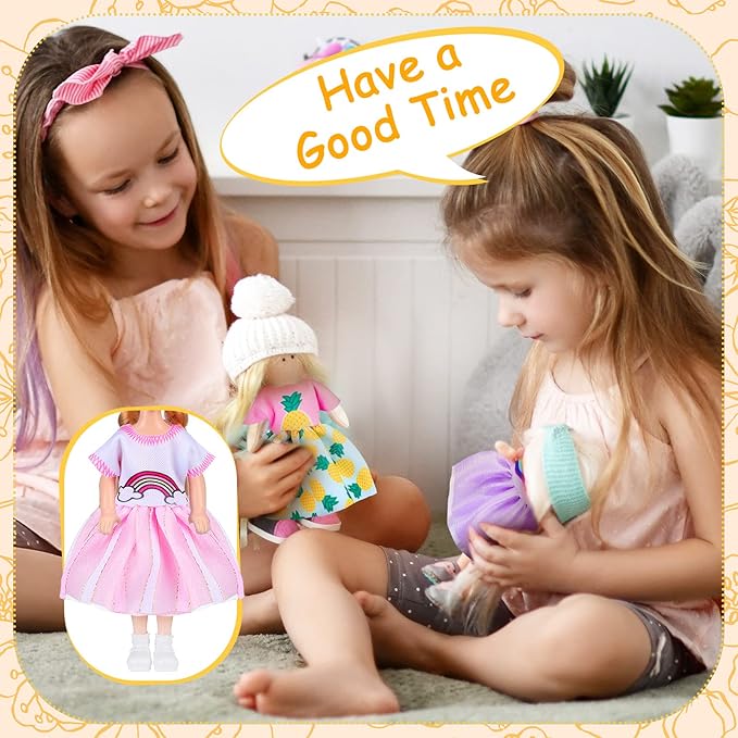 Hungdao 16 Pcs Girl Boy Doll Clothes Lovely Outfits Mini Doll Clothes 6 Inch Dolls Accessories for Kids Birthday Outfit(Boys and Girls)