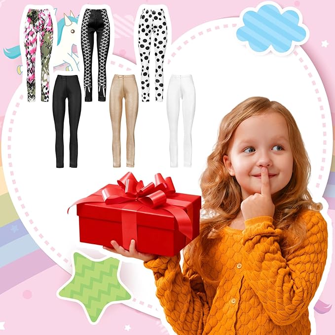 Fourluoo 6 Pcs Spring Doll Clothes 11.8 Inch Fashion Doll Outfits Pants Dresses Skirts Sweet for Xmas Fall Birthday Gifts(Classic Style)