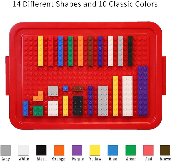 burgkidz Building Bricks 568 Pieces Toys, Classic Building Blocks Includes Wheels, Door, Window, Compatible Bulk Block with Storage Box and Baseplate, STEM Educational Gift for Kids 3+ Year