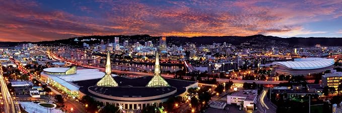 MasterPieces - 1000 Piece Jigsaw Puzzle, Portland Skyline Panoramic, Fun for Adults, Family, Kids 13"x39"