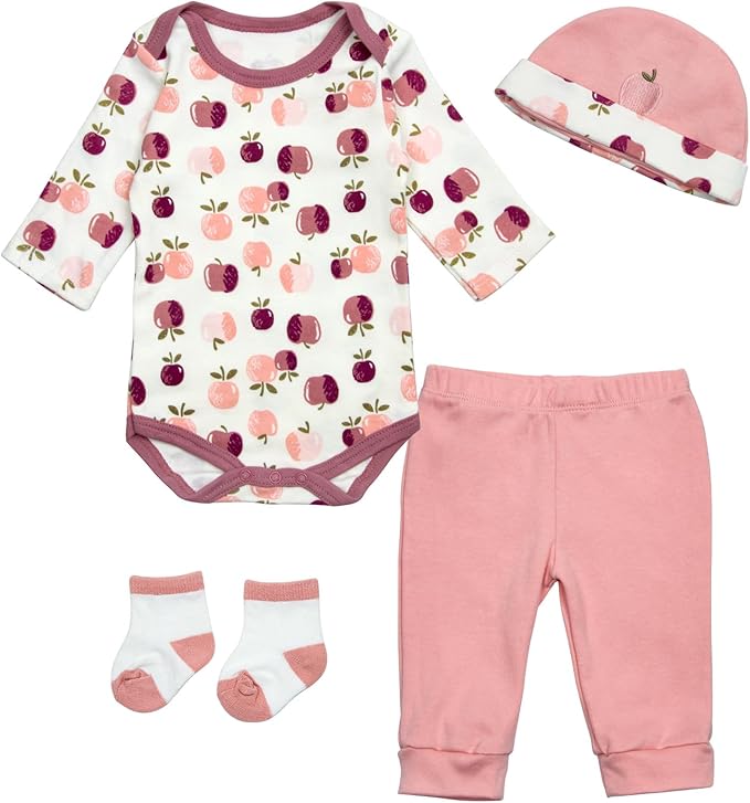 Reborn Baby Doll Clothes Girl Outfit Accessories for 17-22 Inch Reborn Dolls Baby Girl Doll Clothes 4pcs Set