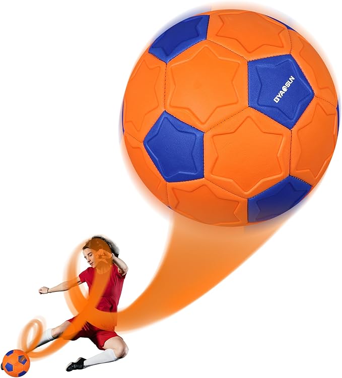 Curve Soccer Ball Size 4, Swerve Soft Balls for Outdoor and Indoor,Size 4 Soccer Ball for Boys and Girls