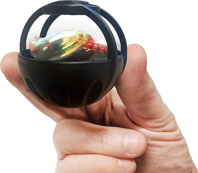 TOP SECRET TOYS Thumbler Gyroscopic Light-Up Fidget Toy, Colorful LED Display of Swirling Lights, Spinning Top, Speed & Resistance, Scientific, STEM