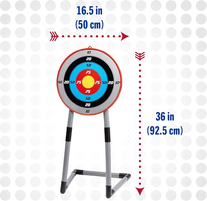 NSG Deluxe Bow and Arrow Set for Kids - Toy Archery Bow with Large Freestanding Target, Suction Cup Arrows, and Quiver