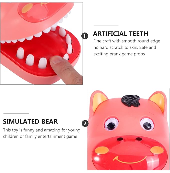 Funny Trick Bear for Family Prank Game Biting Finger Plaything with Smooth Edges Safe Interactive for Birthday and Holiday Fun