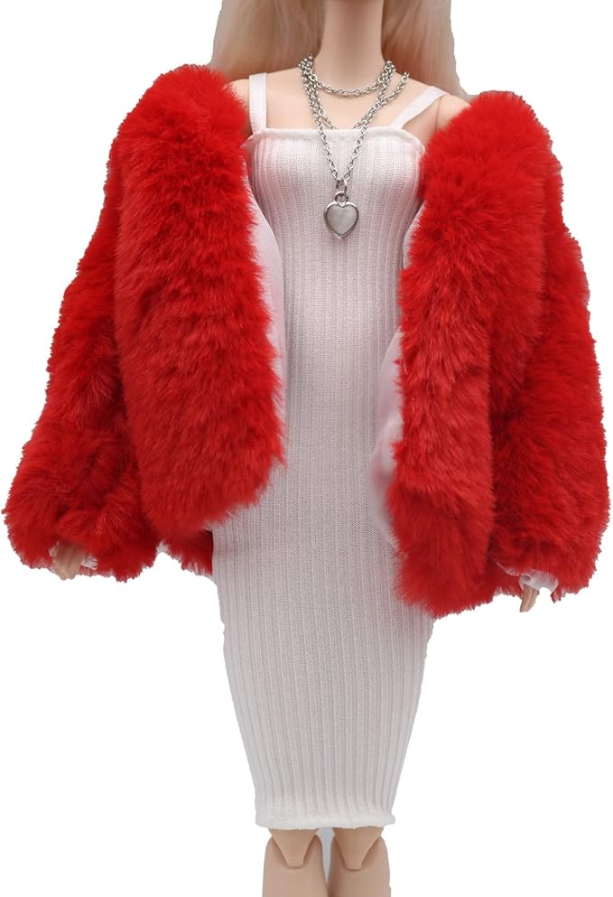 Doll Clothes, 5 Sets Outfits Winter Dresses Pants Windbreaker Hat for 11.5 inch Dolls Accessories Random Style (C) (A)