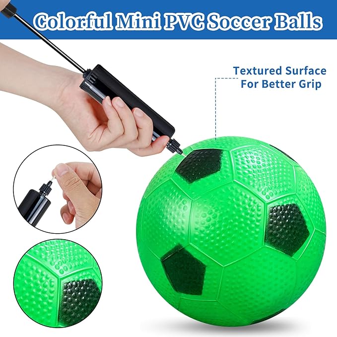 12 Pack Soccer Balls, Inflatable 4'' Mini Soccer Ball for Kids Toddlers Indoor Outdoor Sports Games Beach Garden Playground Balls Football for Boys Girls Gift and Party Favors