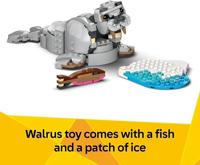 LEGO Creator 3 in 1 Wild Animals: Majestic Rhino - Building Toy for Boys & Girls, Ages 9+ - Gift for Easter Baskets - Kids Bedroom and Desk Decor - Build Rhino, Hippo, or Walrus - 31171