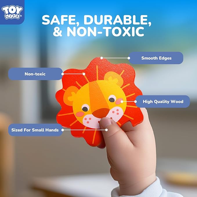 TOY Life Wooden Puzzles for Toddlers 2-4, Montessori Toys for 1 2 3 Year Old Boys Girls, Animals Puzzles Educational Learning Toys 2 Year Old, Toddler Birthday Gifts Toy for Baby Girl Boy 6M+
