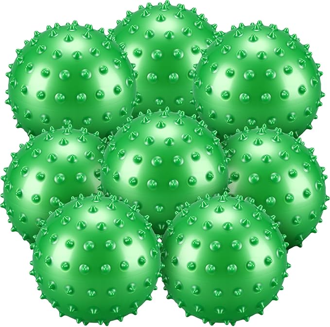 Bouncy Spiky Sensory Ball - Inflatable Massage Stress Fidget Toy Playground Balls for School Party Favors Outdoor Indoor