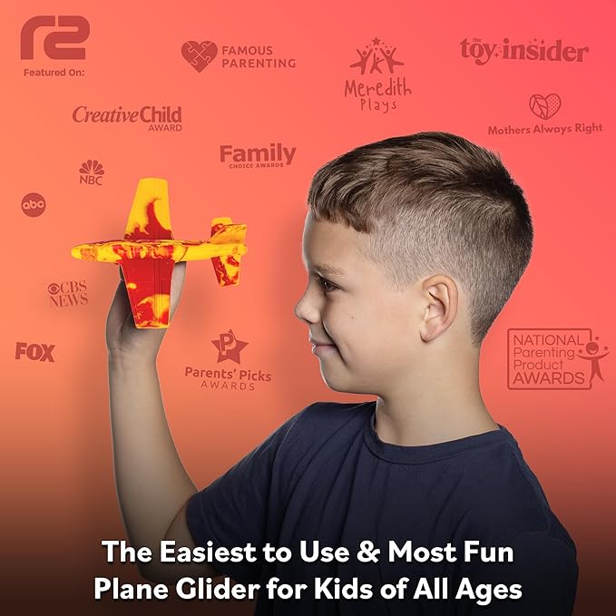 Airplane Toy Foam Glider Plane for Kids: Best Outdoor Toys for Boys & Girls All Ages. Easter Basket Stocking Stuffers Birthday Gift Ideas. Summer Yard Games Great Gifts for Age 4 5 6 7 8 9 Year Olds