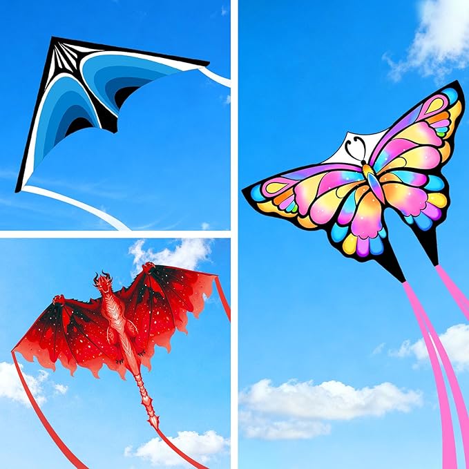 Simxkai Kite for Kids Adults,Easy to Fly(1 Pack & 2 Pack & 3 Pack & 4 Pack)