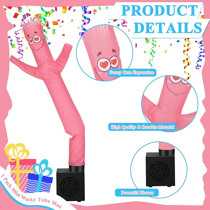 Poen Easter Gifts for Kids Mini Wacky Waving Inflatable Tube Guy with Blower Gag Toy Gift Inflatable Tube Man Birthday Desktop Decor Dancing Blow up Man for Office Party Decor(Infatuation)