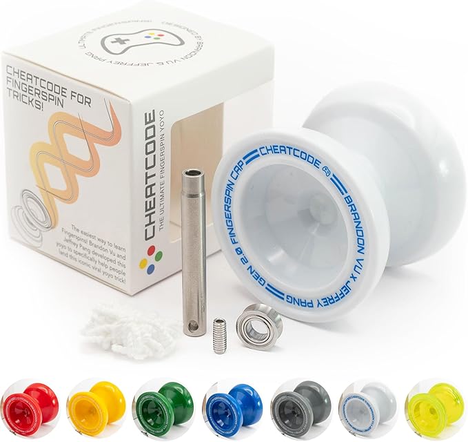 Cheatcode Yoyo by Brandon Vu | Master Fingerspin Tricks | A Responsive & Unresponsive Yo-yo for Kids, Teens & Adults | Great Yo Yo For Beginners | Extra Professional Ball Bearing Kit Included | Offset