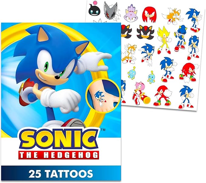 Sonic the Hedgehog Floor Puzzle for Kids Set - Bundle of 72 Piece Sonic Floor Puzzle, Stickers, Tattoos, More | Sonic Jigsaw Puzzles for Kids Ages 5+