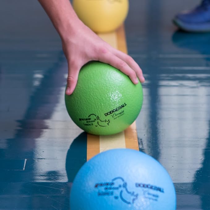 Champion Sports Rhino Skin Dodgeball Set – 6 Soft Foam Balls with Durable Coating, 6" or 7" for Gym, Playground Play