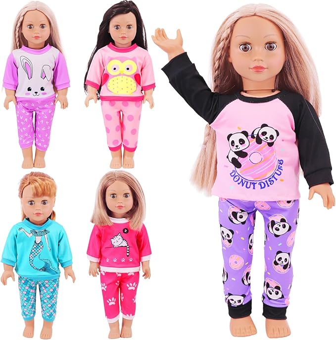 K.T. Fancy 5 Sets Baby Doll Clothes for 14-18 Inch Dolls - Gift for Kids' Birthday, Children's Day & Christmas