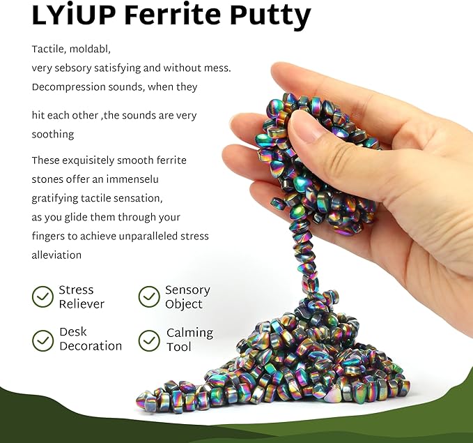 Ferrite Stone for Adults Over 500 Colorful DIY Fidget Putty Sensory Stones Office Desk