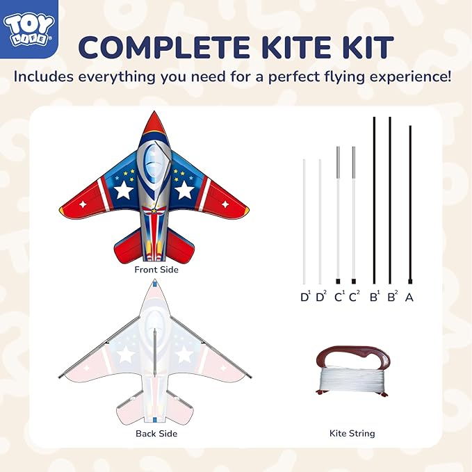 TOY Life 48.4'' Large Kites Easy to Fly for Kids Adults with 328.1 FT String, Beach Kite Outdoor Game Outside Toys Activity Summer Toys for Kids