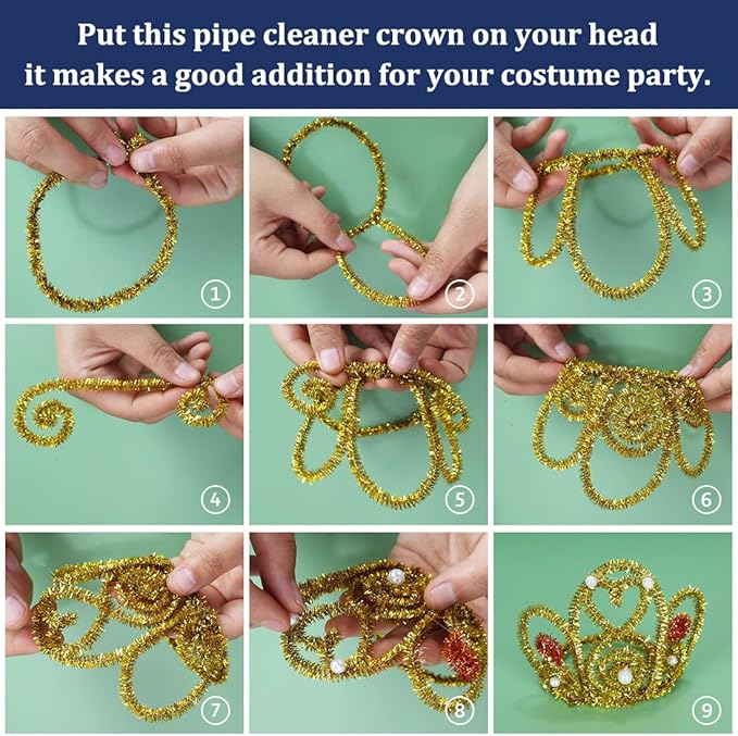 Pipe Cleaners, Pipe Cleaners Craft, Arts and Crafts, Crafts, Craft Supplies, Art Supplies (1000 Glitter Pipe Cleaners)…