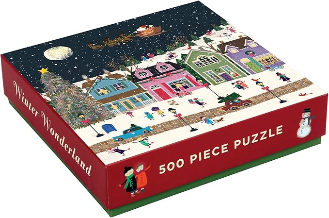 Galison Winter Wonderland 500 Piece Jigsaw Puzzle for Adults and Families, Winter Puzzle with Holiday Themes