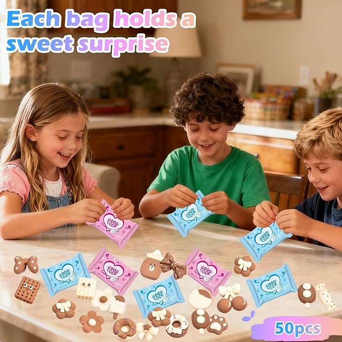 50PCS Coffee Brown Food Resin Blind Bags: Mini Cute Charms for Crafts, DIY Phone Case Decorations, Scrapbooking & Resin Miniatures