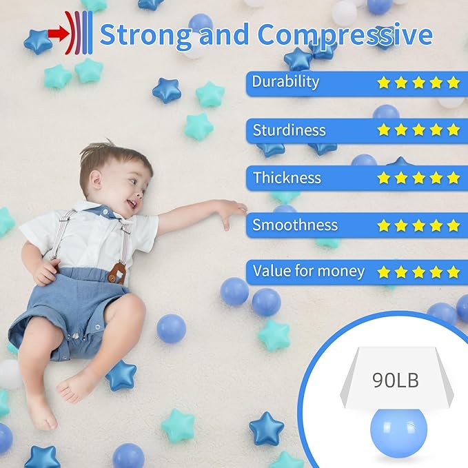 STARBOLO Ball Pit Balls - 100pcs-4colors Crush Proof Plastic Children's Toy Balls Macaron Ocean Balls for Birthday Parties Games Pool