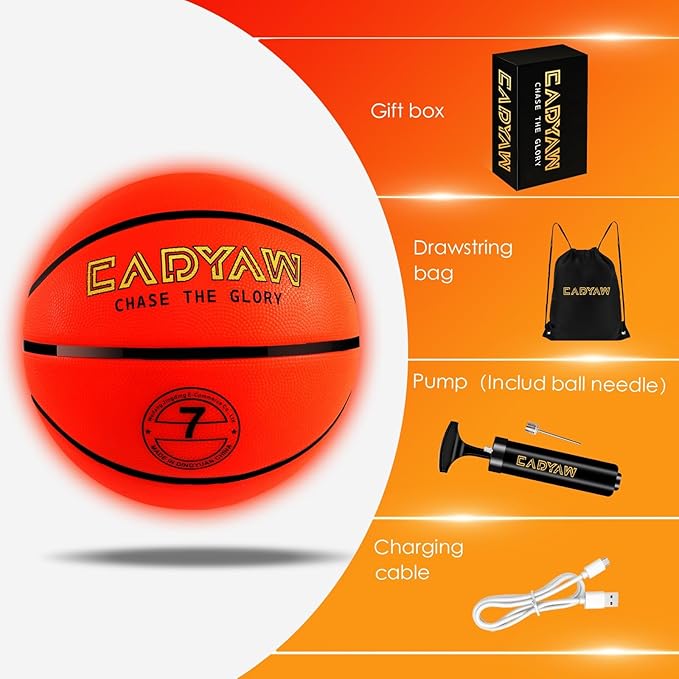 Glow in The Dark Soccer Ball, Rechargeable Light up Soccer Toys, Birthday Gift for Boys and Girls 8-12, Cool Toys for Kids Outdoor Night Activity - Size 5