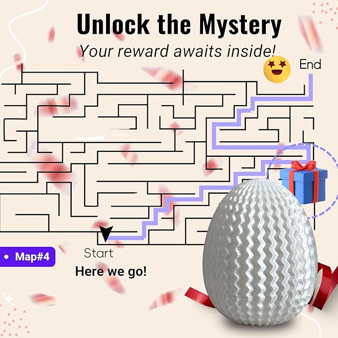 Maze Egg Money Puzzle Gift Box: Available in 4 Unique Internal Designs - Secret Cash Holder & Surprise Gift Container for Easter, Birthday, Wedding - Fun Brain Teaser Toy for Kids & Adults