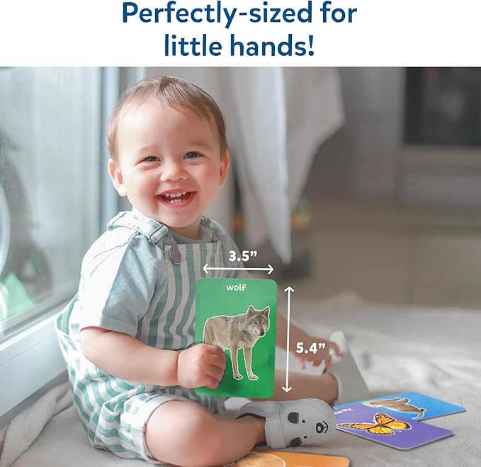 Skillmatics Thick Flash Cards for Toddlers - First 100 Animals, Montessori Toys, Preschool Learning Activities, Learning Aids, Gifts for Kids Ages 1, 2, 3, 4 Years