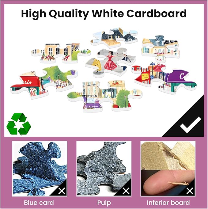500 Piece Puzzles for Adults Paris Puzzles Jigsaw Puzzles 500 Pieces Tower Adult Puzzle Family Challenging Game Gift for Friends 20.5x15IN