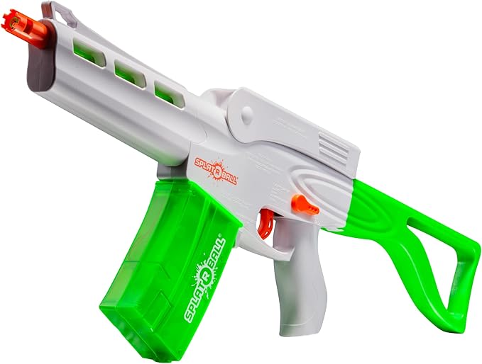 SplatRBall SRB800 Pyro Glow-in-The-Dark Water Gel Ball Blaster Kit - Full Auto, 210 FPS, 800-Round Magazine, 20,500 Total Rounds - Orange/White