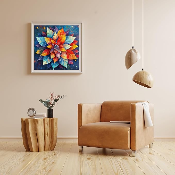 Puzzles for Adults 1000 Piece, Round Mandala Jigsaw Puzzles 1000 Pieces, Impossible Puzzle for Home Decor, Finished Size 23.98 * 23.98", with 1:1 Poster, Letter on The Back