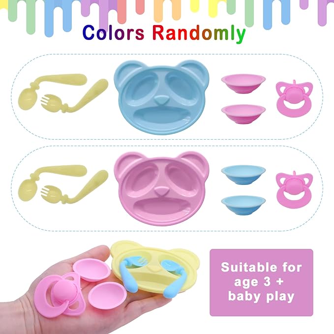 Baby Doll Clothes - Fits 12'' 13'' 14'' 15'' Girl Baby Dolls Clothes 360°Sewing Dresses for with Dolls Diapers, Nipple, and Doll Accessories Pack of 18 Bag Set