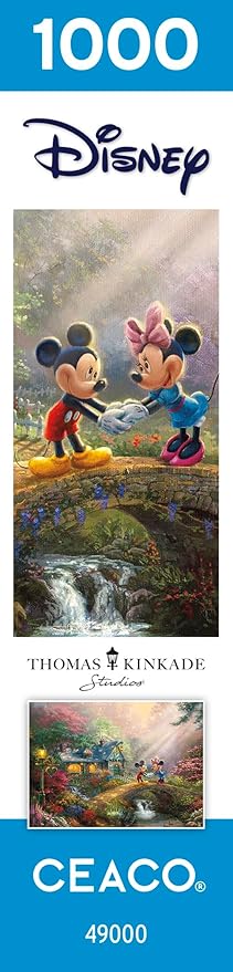 Ceaco - Thomas Kinkade - Disney - Mickey & Minnie Sweetheart Bridge - 1000 Piece Jigsaw Puzzle