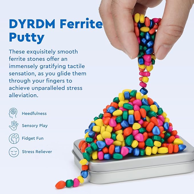 300+ Original Ferrite Putty Multicolr, Sensory Stones, Adult Fidget Stress Relief Desk & Office Item, Ferrite Stones Stocking Stuffers Gifts