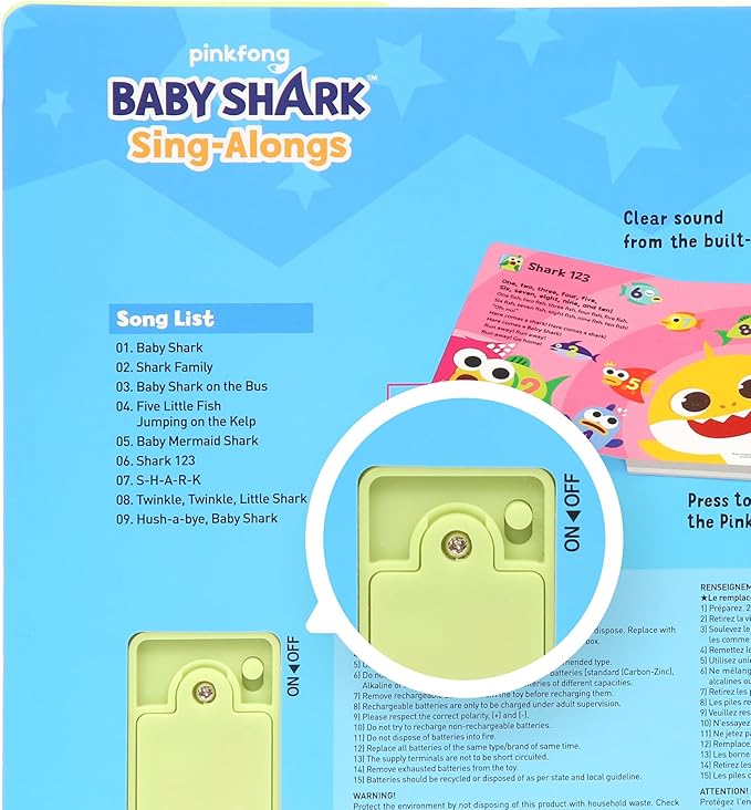 Baby Shark Sing-Alongs 10 Button Sound Book | Baby Shark Toys | Learning & Education Toys | Interactive Baby Books for Toddlers 1-3 | Gifts for Boys & Girls