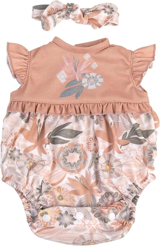 Aori Reborn Baby Dolls Clothes 20 inch Floral Printed Outfit Set for 17-20 Inch Reborn Doll Newborn Girl