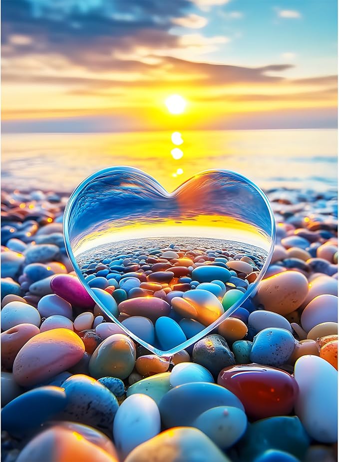 300 Piece Puzzles for Adult, Love Pebbles Jigsaw Puzzles 300 Pieces for Adults Kids Senior, Beach Jigsaw Puzzles, Challenging Family Fun Puzzle Activity Game Gift 20.5 X 15 in