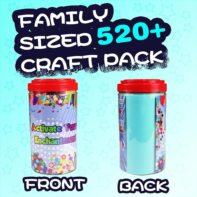 ANTDECOUS Arts and Crafts Supplies Kit for Kids - 520+PCS Craft Supplies & Materials for Kids Creative Art Birthday Holiday Gift Craft Kits for Girls Boys 4+ 5 6 7 8 9 Year Old