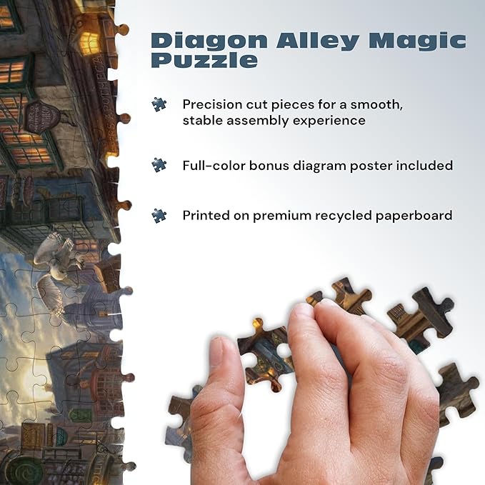 Ceaco - Thomas Kinkade Studios Harry Potter Diagon Alley 1500 Piece Jigsaw Puzzle with Bonus Poster