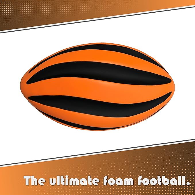 Spiral Foam Football - Soft Foam Football for Kids - 9 Inches - American Football - 1 Each
