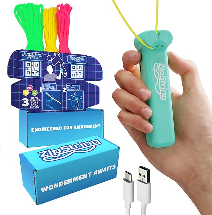 ZipString Original - As Seen on Shark Tank - Classic Rope Launcher Toy, Perfect for Kids & Adults - Fly a String Loop in The Air for Endless Tricks & Fun, Wonderment Awaits, Aesthetic Aqua