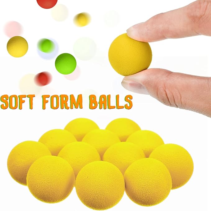 Sumind 48 Pieces Foam Balls Bulk Rounds Refill Balls Soft Foam Bullet Replacement Refill Pack for Blasters Guns for Kids Birthday Party Games Favors Gifts for Boys and Girls(Red, Blue, Green, Yellow)