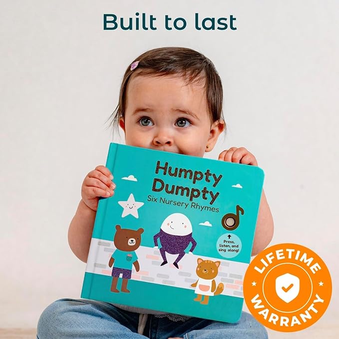Cali's Books Humpty Dumpty Book for Children with 6 Favorite Nursery Rhymes: Finger Family, Row Row Row Your Boat, and More! Musical Book for Toddlers 1-3