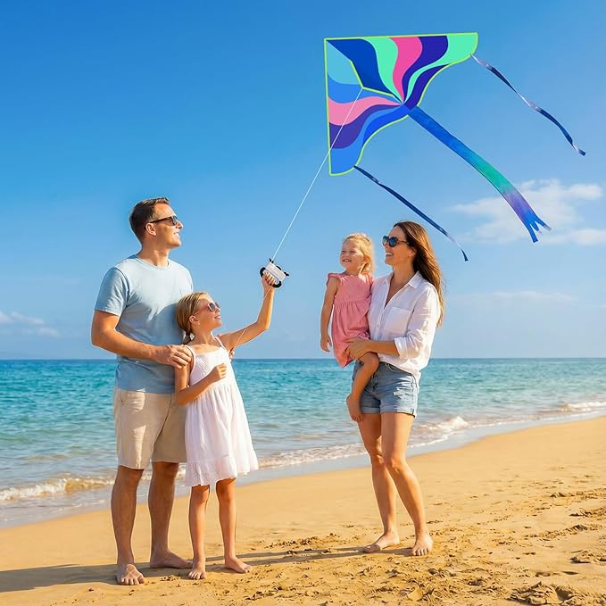 3 Pack Large Kites - Butterfly Delta Dragonfly Kites Easy to Fly for Adults Kids Beach Park Outdoor Game Activities, Gifts for Easter and Festival