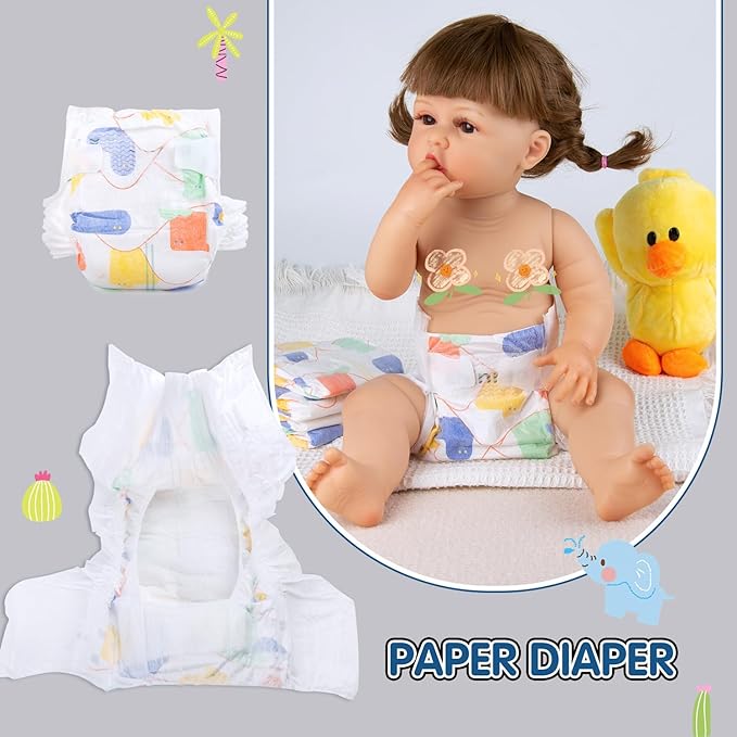 12 Pcs Reborn Baby Dolls Clothes Boy Outfit Accessories Elephant Theme Set for 17-22 Inch Reborn Dolls Newborn Boy with Elephant Backpack Diaper